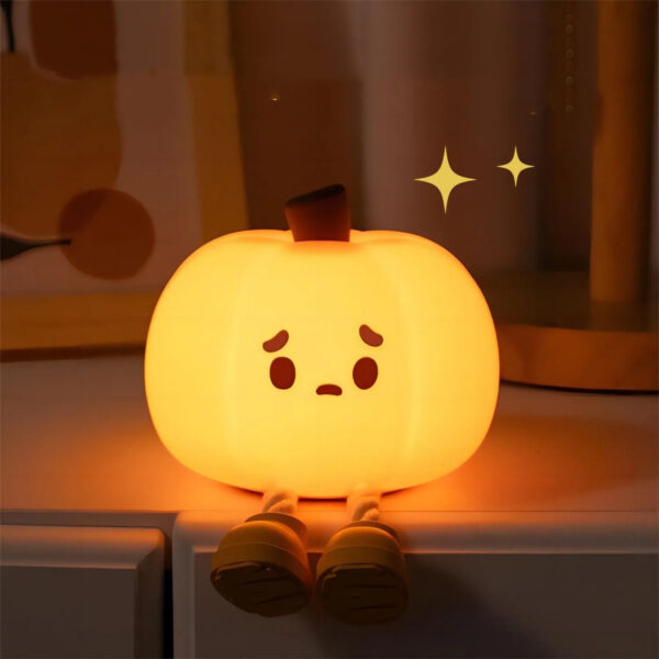 Halloween-kurpitsa Yövalo – Söpö Silikonilamppu, Himmentyvä ja Ladattava Pöytävalo Lasten Lahjaksi - Image 4