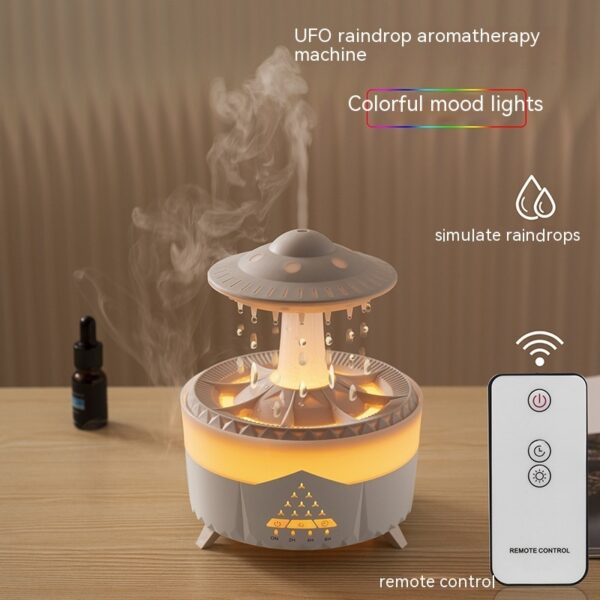 Uusi UFO Vesipisara Ilmankostutin – USB-Aromaterapiahöyrystin Eteerisille Öljyille ja Kodin Sisustukseen - Image 4
