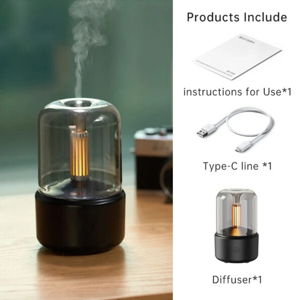 Kannettava mini-aromadiffuuseri – USB-ilmankostutin ja yövalo - Image 2