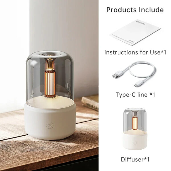 Kannettava mini-aromadiffuuseri – USB-ilmankostutin ja yövalo - Image 8
