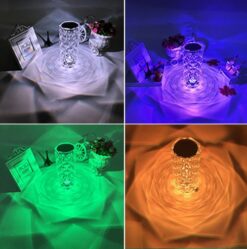 Alternative view of Ladattava kristallipöytävalaisin akryylista – yöpöydälle tai makuuhuoneeseen