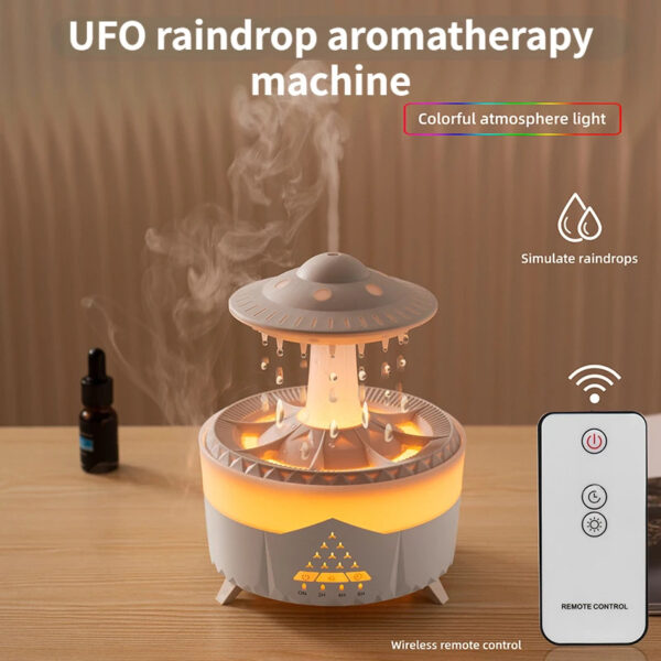 Uusi UFO Vesipisara Ilmankostutin – USB-Aromaterapiahöyrystin Eteerisille Öljyille ja Kodin Sisustukseen - Image 9