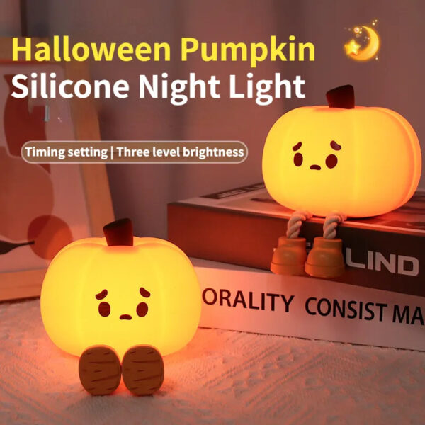Halloween-kurpitsa Yövalo – Söpö Silikonilamppu, Himmentyvä ja Ladattava Pöytävalo Lasten Lahjaksi