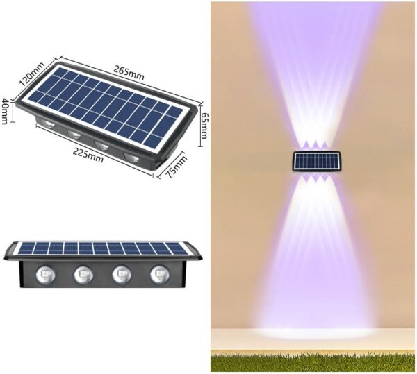 Aurinkokäyttöiset ulkoseinävalot, vedenpitävät - Image 2