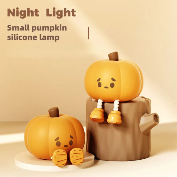 Halloween-kurpitsa Yövalo – Söpö Silikonilamppu, Himmentyvä ja Ladattava Pöytävalo Lasten Lahjaksi - Image 3