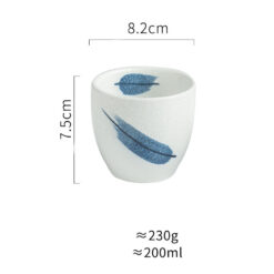 Alternative view of Japanilaistyylinen lyhyt keraaminen teekuppi – Alilasitettu koriste (200 ml)