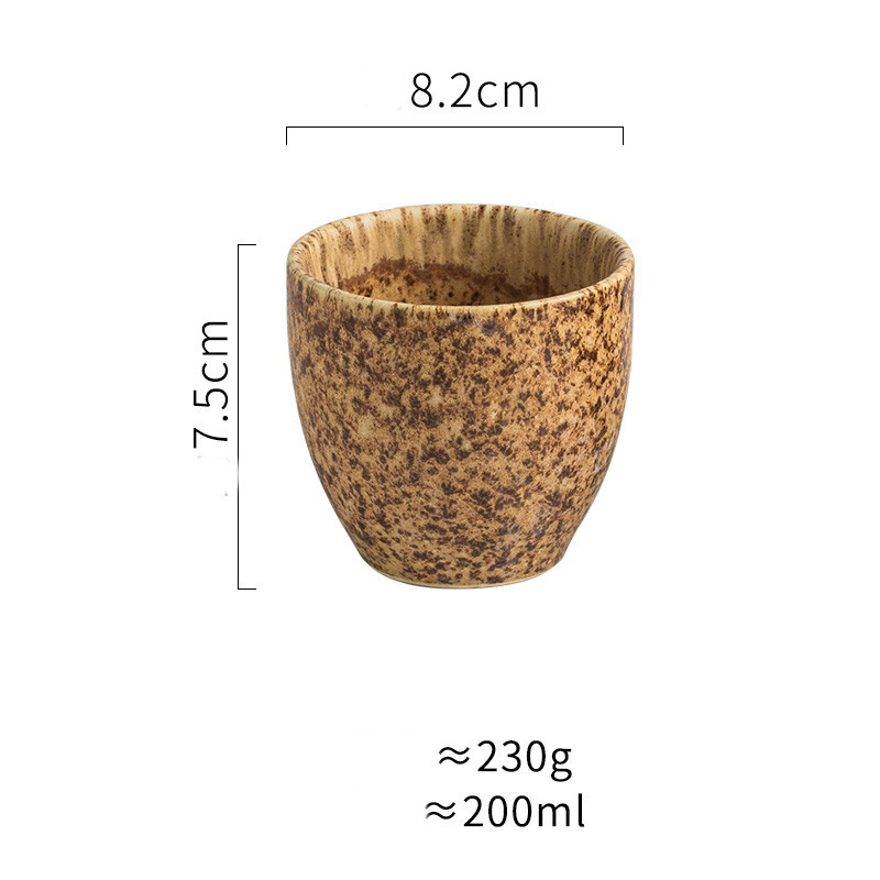 Japanilaistyylinen lyhyt keraaminen teekuppi – Alilasitettu koriste (200 ml) - Image 8