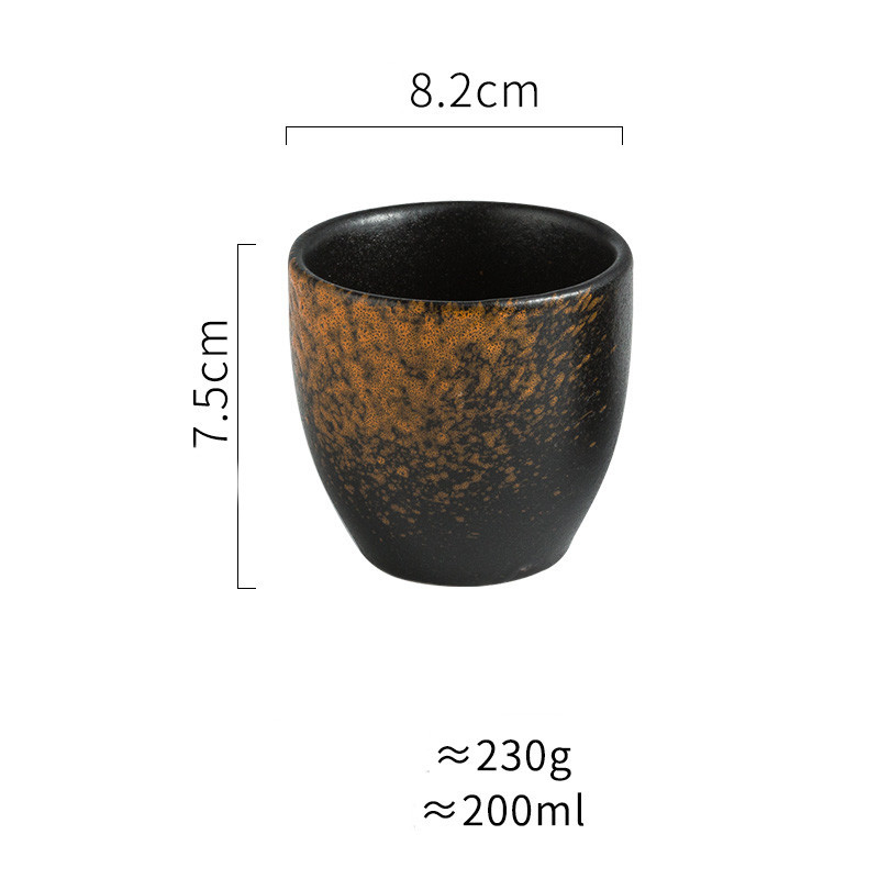 Japanilaistyylinen lyhyt keraaminen teekuppi – Alilasitettu koriste (200 ml) - Image 5