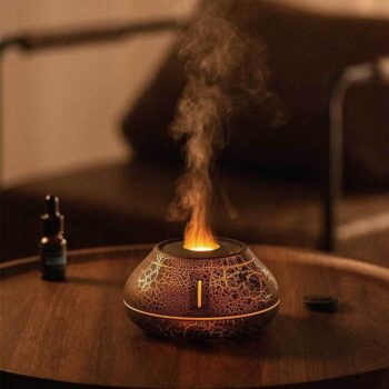 Värikäs liekkiefekti ilmankostutin & aroma diffuuseri – tyylikäs pöytämalli kotiin ja toimistoon