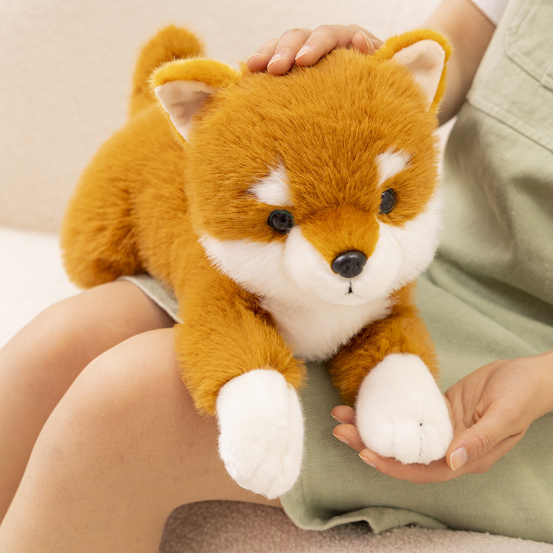 Söpö Shiba Inu ja Husky pehmokoira – makoileva asento (35 cm / 45 cm) - Image 2
