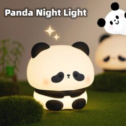 Suloinen Panda LED -yövalo – Pehmeä silikonivalo USB-latauksella ja kosketusohjauksella (1200mAh)