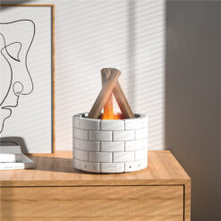 Alternative view of Leirinuotiotyylinen liekki-ilmankostutin & aroma-diffuusori – USB, ajastin, yövalo