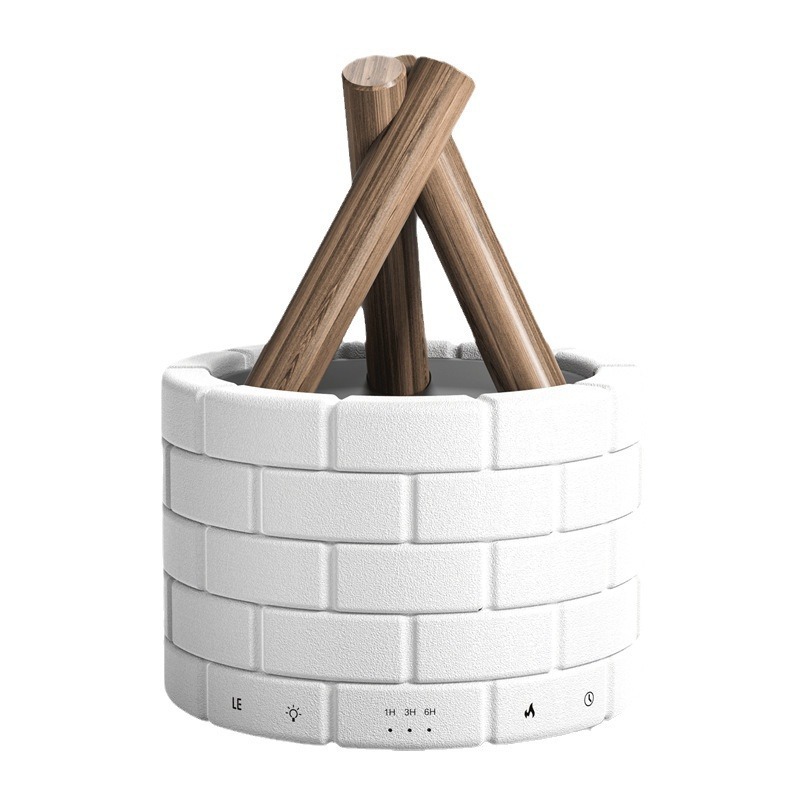 Leirinuotiotyylinen liekki-ilmankostutin & aroma-diffuusori – USB, ajastin, yövalo - Image 3